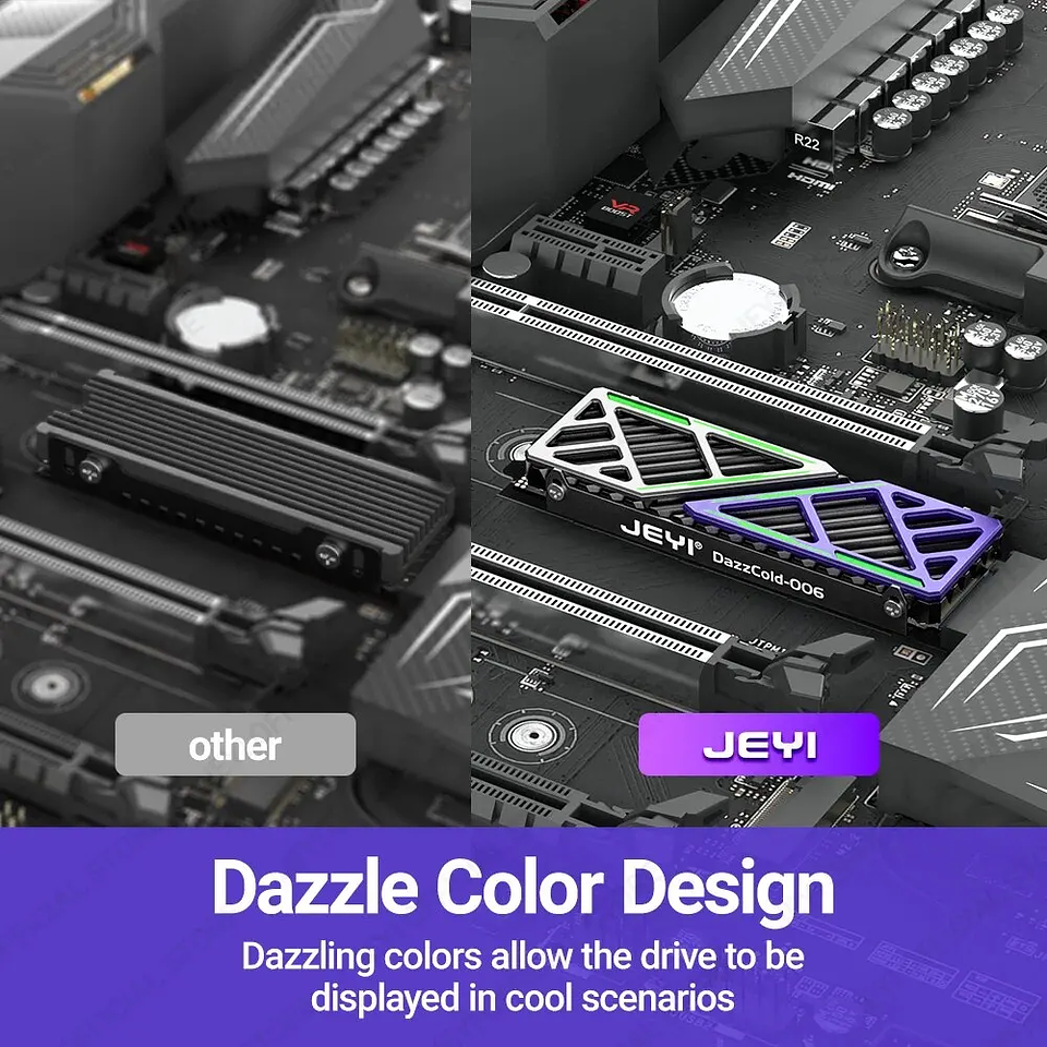 Disipador M.2 NVMe JEYI Dazzcold 2280 Alto Rendimiento 3