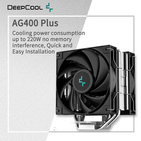 Cooler CPU Deepcool AG400 Plus Doble Ventilador Alto Rendimiento