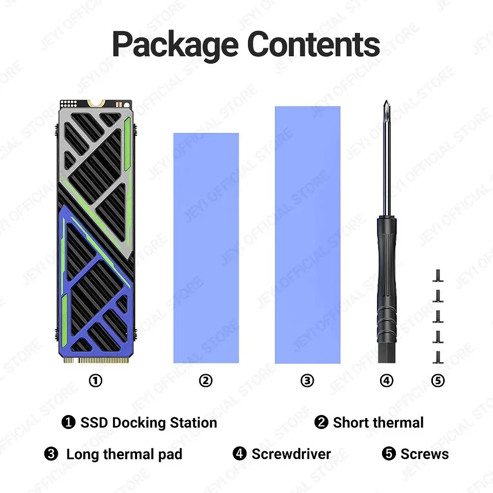 Disipador M.2 NVMe JEYI Dazzcold 2280 Alto Rendimiento 6