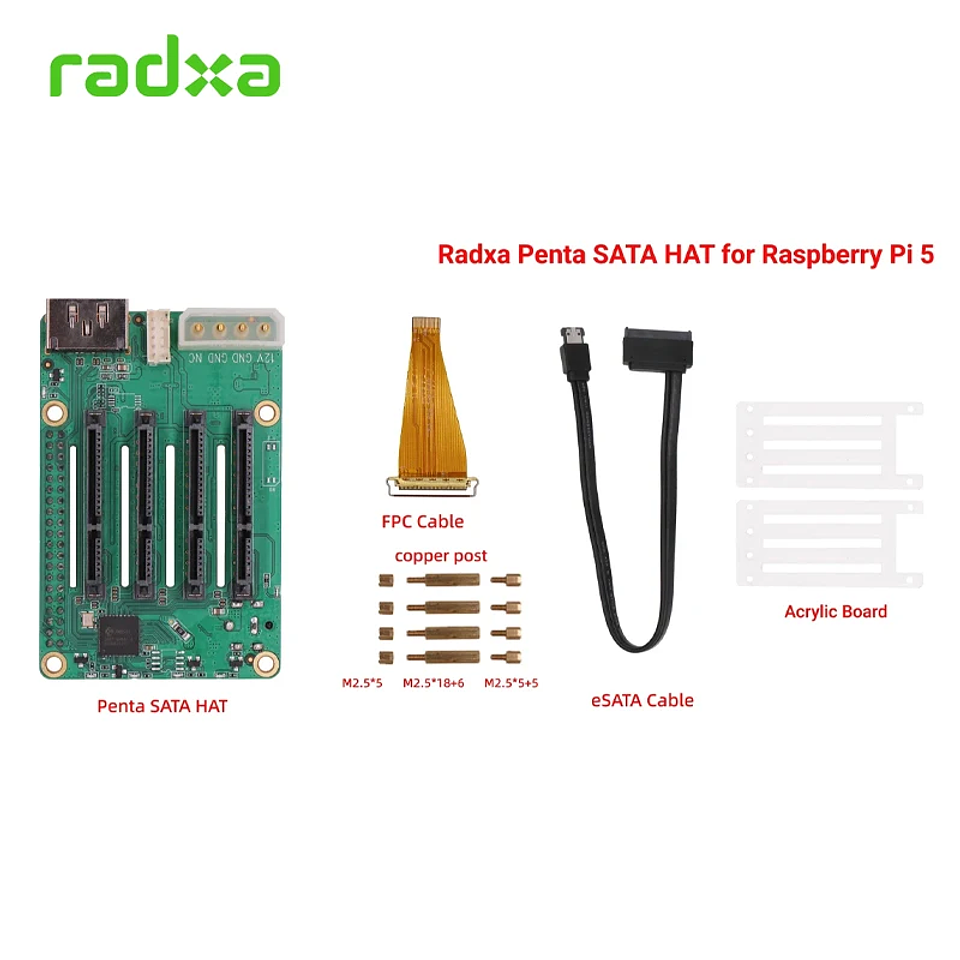 Módulo Penta SATA HAT para Raspberry Pi 5 (Hasta 5 Discos) 7