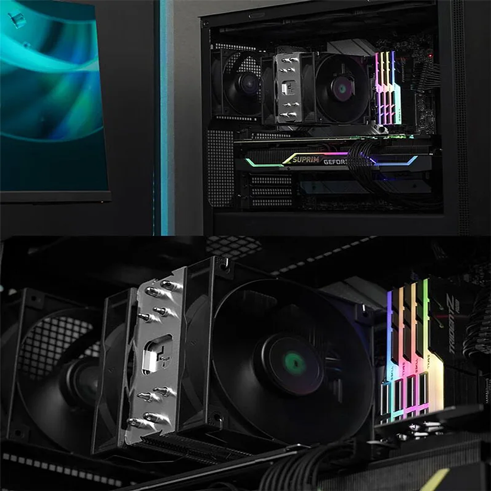 Cooler CPU Deepcool AG400 Plus Doble Ventilador Alto Rendimiento 6