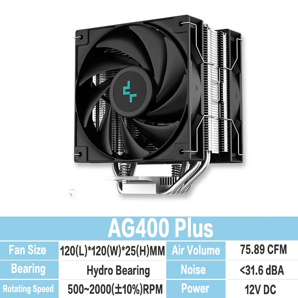 Cooler CPU Deepcool AG400 Plus Doble Ventilador Alto Rendimiento 8