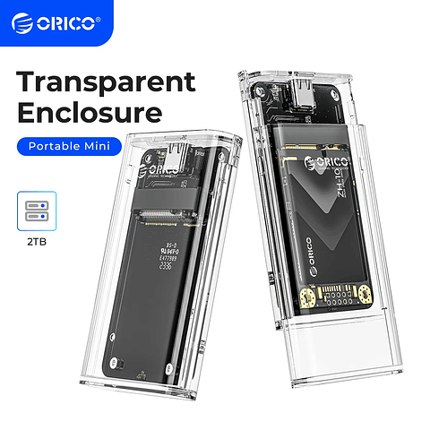 Case mSATA ORICO Transparente USB-C 5Gbps Portátil