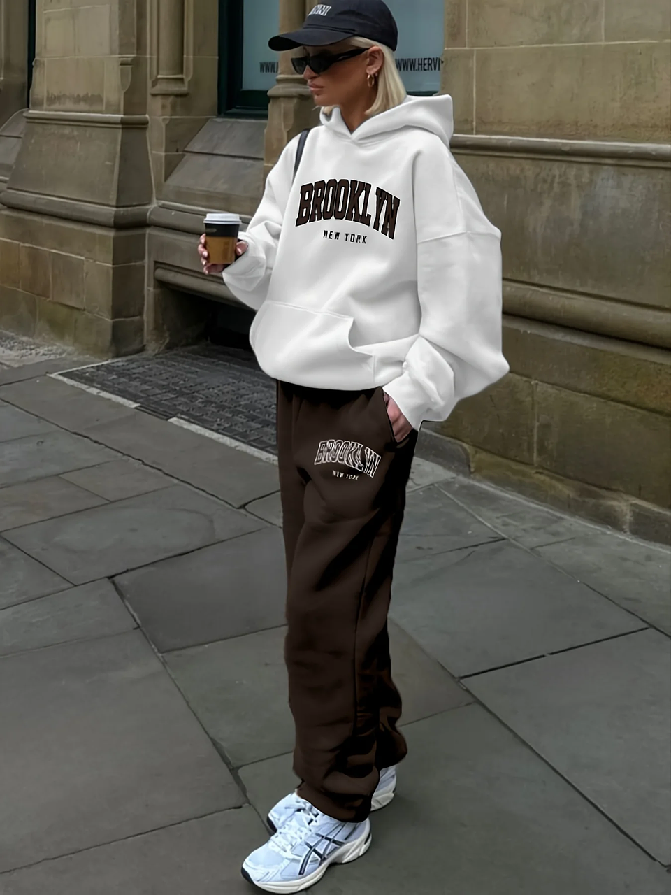 Conjunto Deportivo Mujer 2 Piezas New York – Buzo + Polerón Casual Oversize Moda Invierno 2026 16