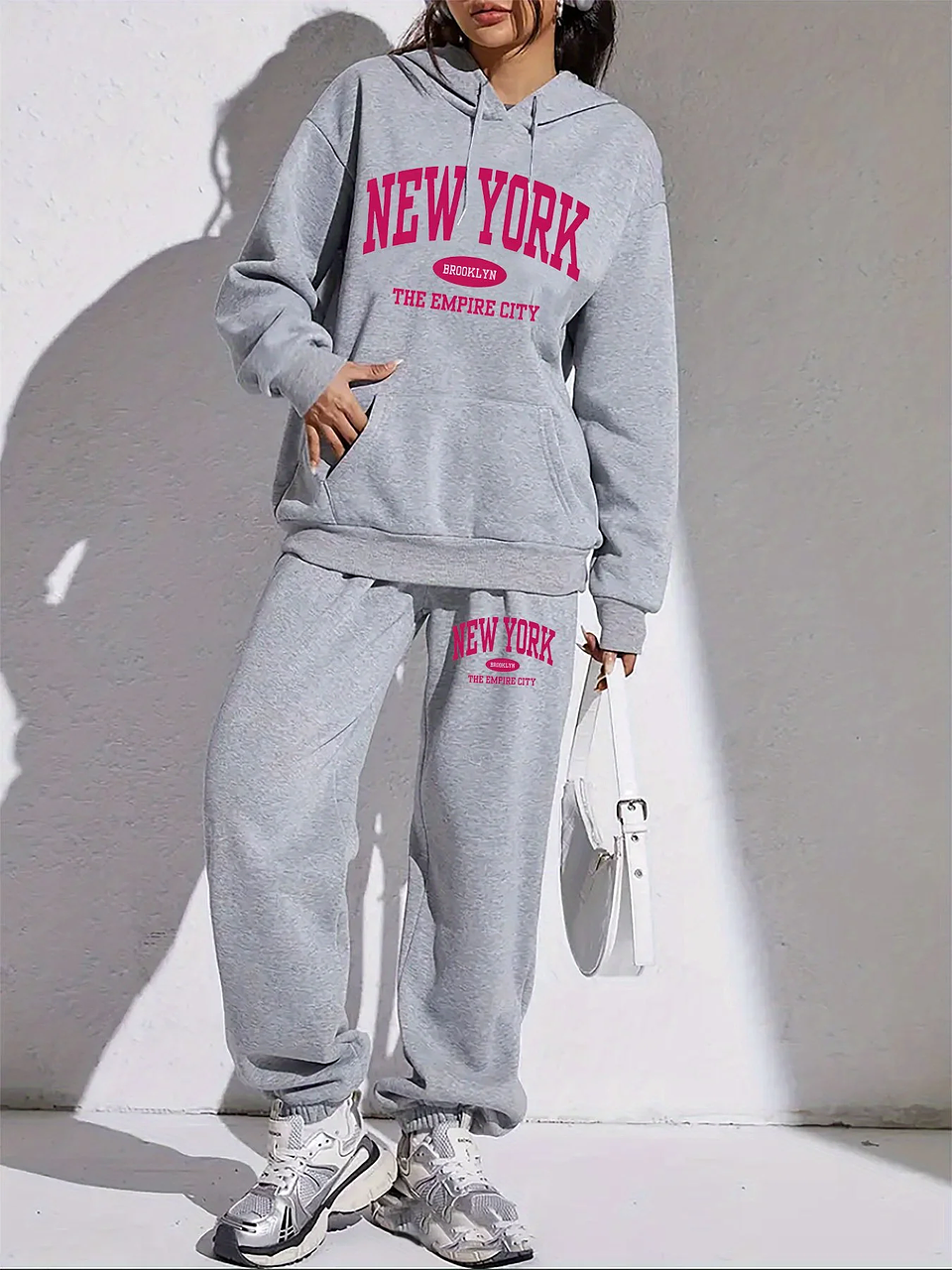 Conjunto Deportivo Mujer 2 Piezas New York – Buzo + Polerón Casual Oversize Moda Invierno 2026 18