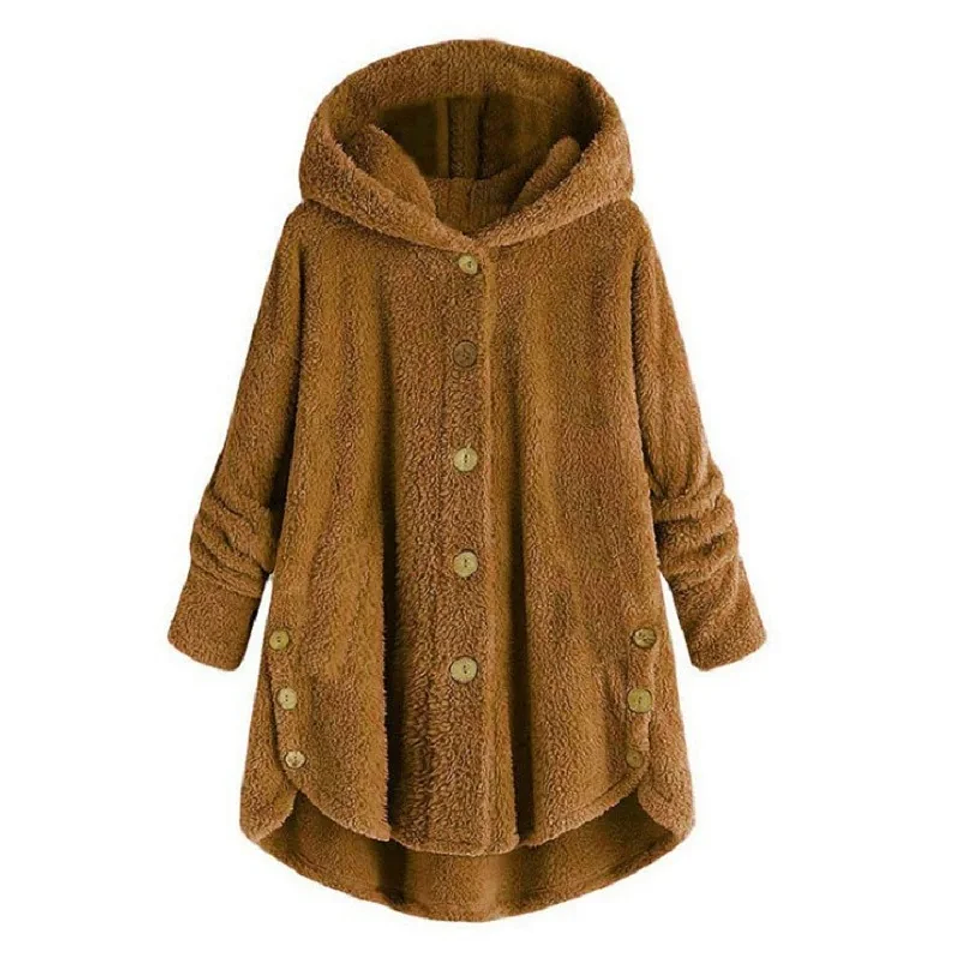 Chaqueta Polar Mujer con Capucha Invierno | Abrigo Suave y Térmico Oversize 2