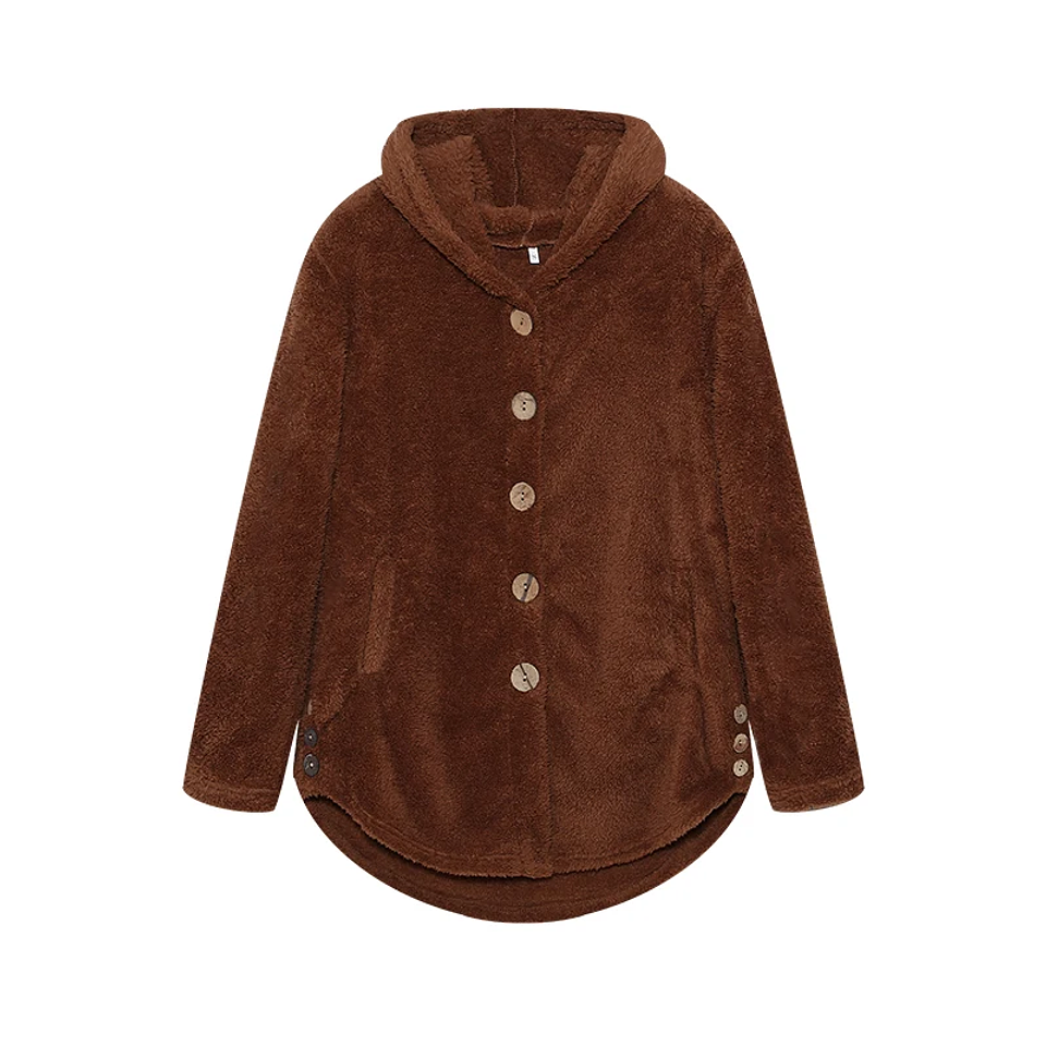 Chaqueta Polar Mujer con Capucha Invierno | Abrigo Suave y Térmico Oversize 6