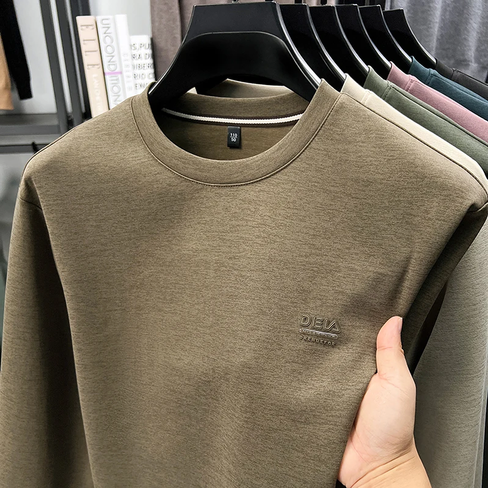 Polerón Hombre Básico Premium Algodón | Sweatshirt Minimalista Otoño Invierno 7