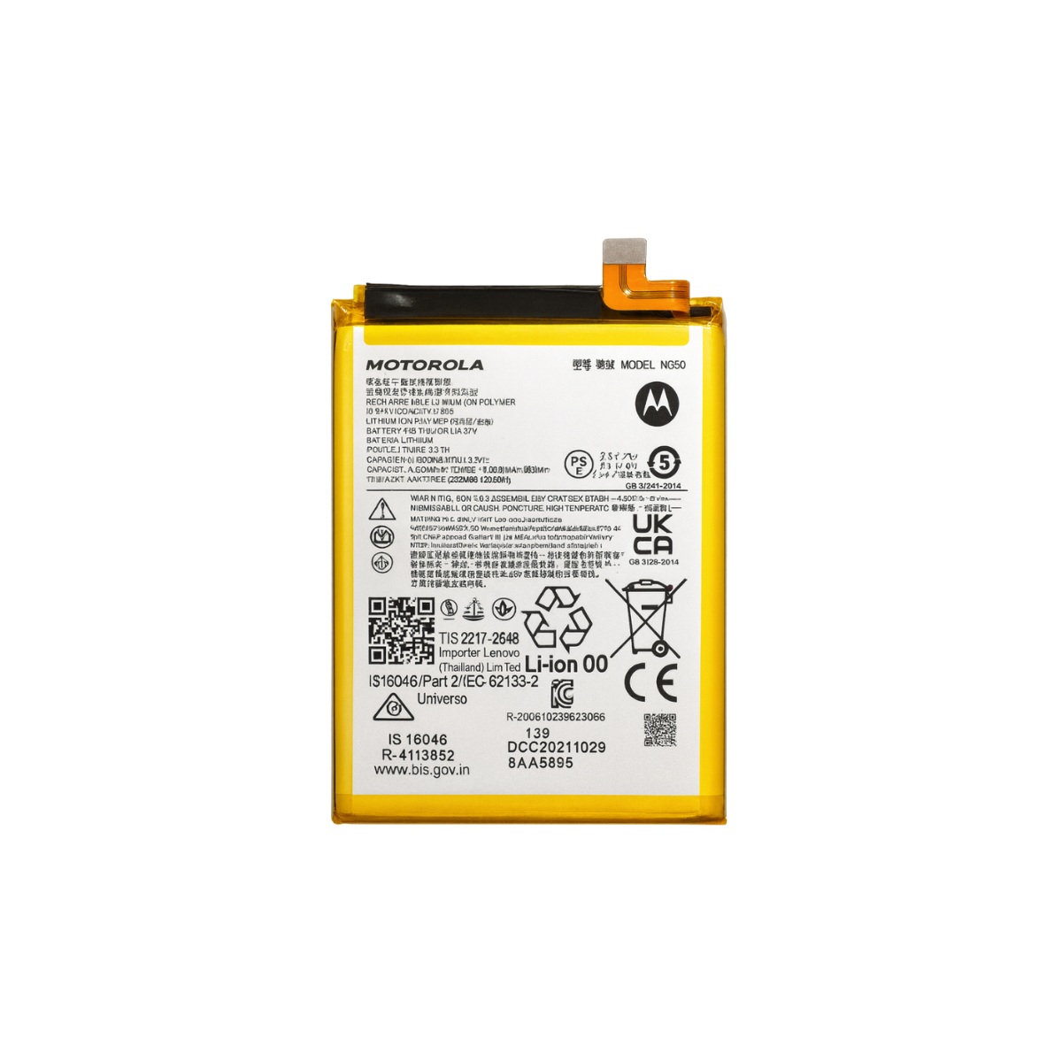 Bateria Original Motorola G62 5G Modelo NG50 4700 Mah 3