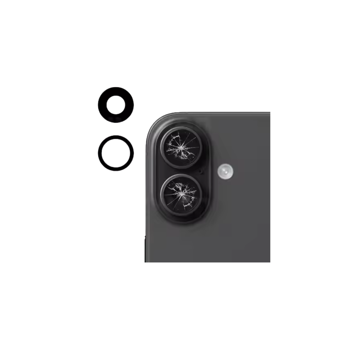 Mica Lente Cámara Trasera IPhone 16 Plus Repuesto 2