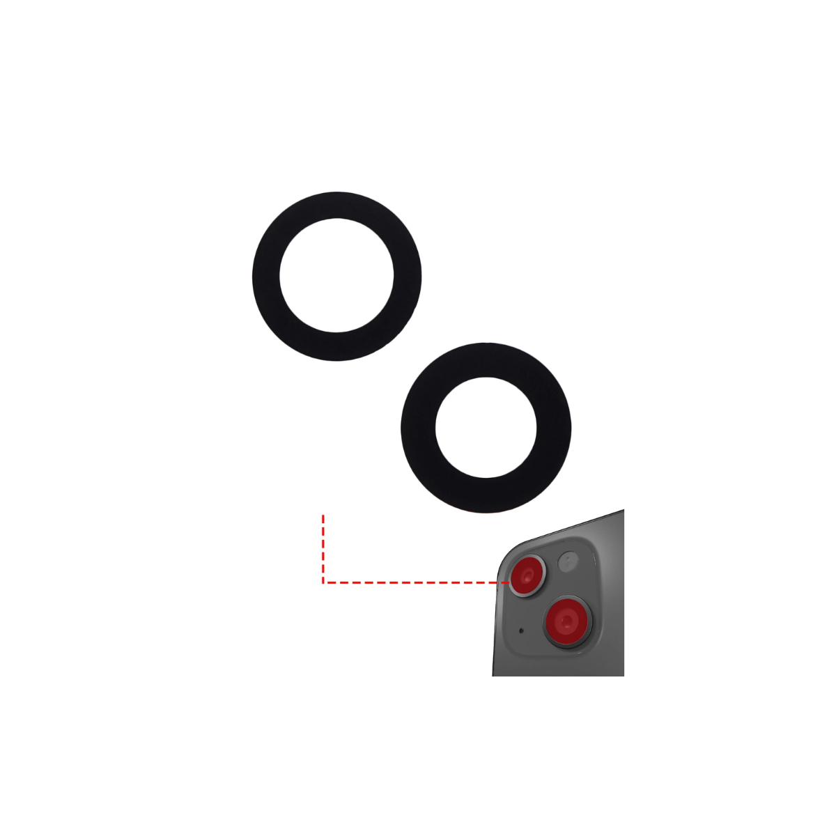 Mica Lente Cámara Trasera IPhone 13 - 13 Mini Repuesto 3