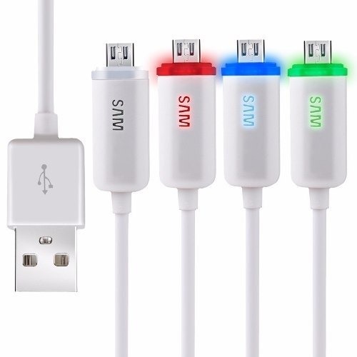 Cable Micro Usb Con Logo Samsung Led Distintos Colores 1