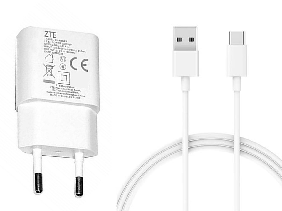 Cargador Original ZTE + Cable Tipo C Genuino 1.0A 5