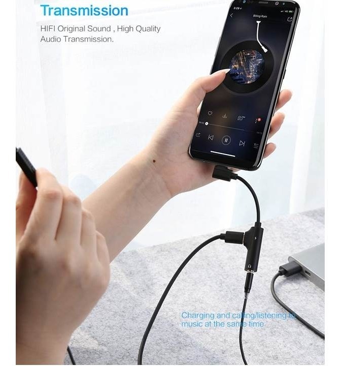 Adaptador Tipo C De Audio 2 En 1 A Jack 3.5 4