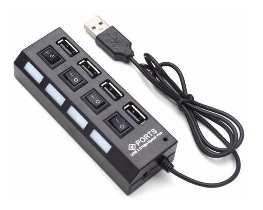 Hub Usb 2.0 Hi-speed De 4 Puertos Con Interruptor 2