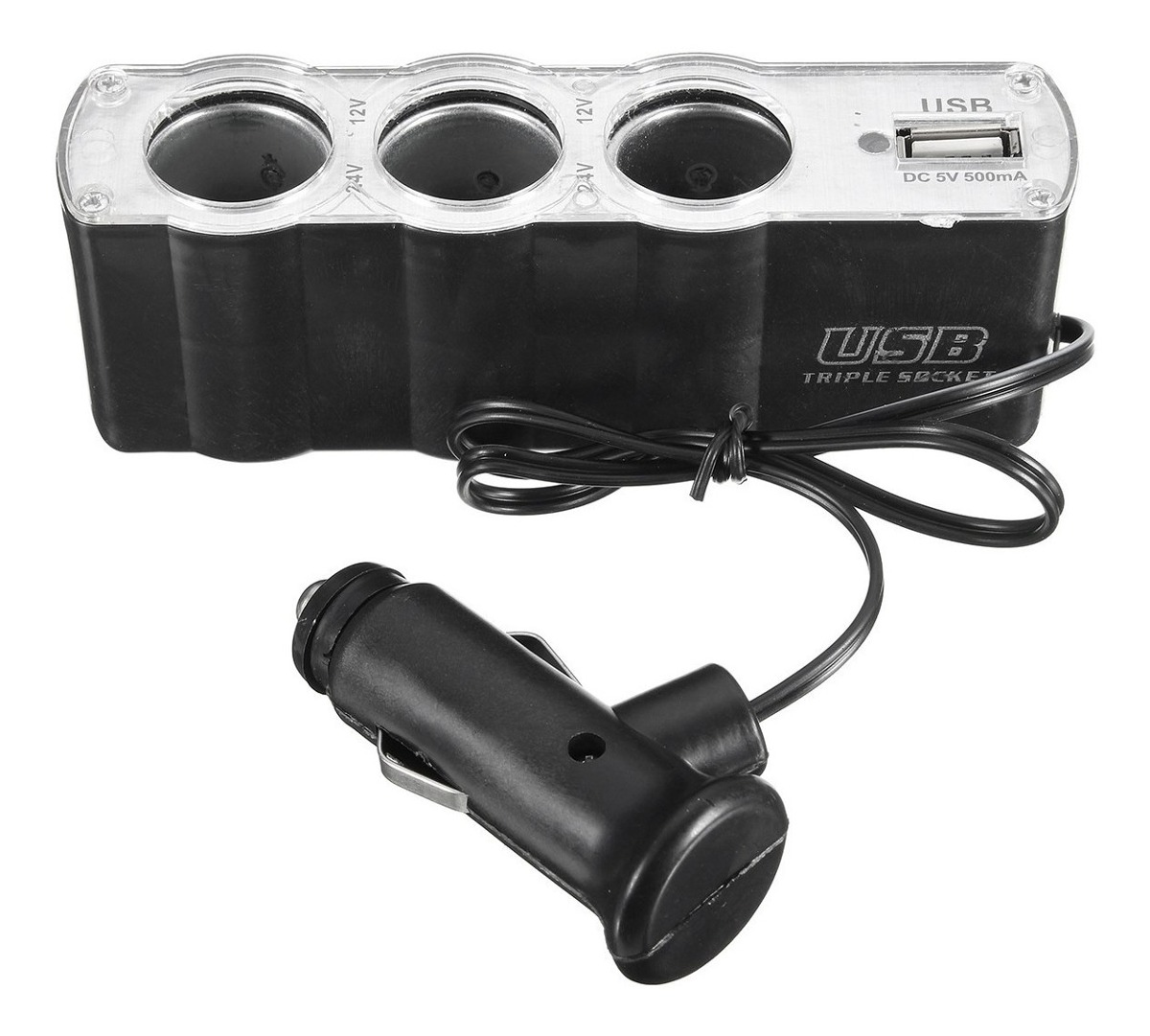 Adaptador Triple Socket Auto I 12 Volt I 3 Salidas Usb 2