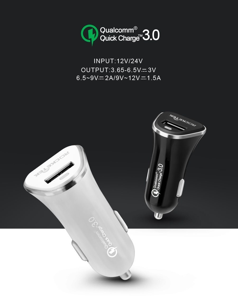 Cargador Auto Celular I Tablet I Marca Rocketek 3.0 3