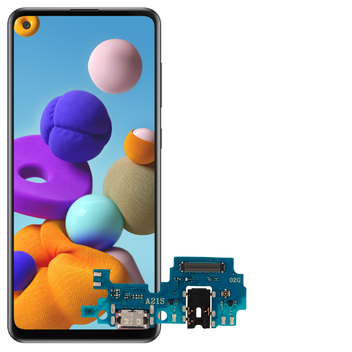 Flex Carga Samsung A21S Jack Audio - Micrófono 5