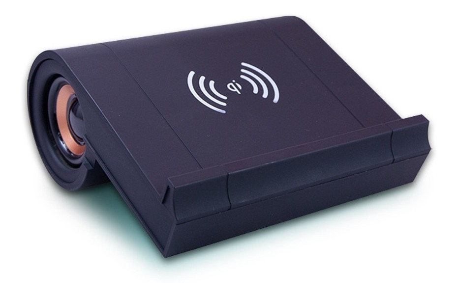 Cargador Inalámbrico Qi Con Parlante Bluetooh Stereo 1