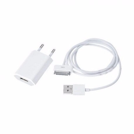 Cable + Cargador Pared iPhone 3 - 4 Reemplazo Certificado 1