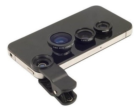 Lente 3 En 1 Macro +gran Angular +ojo De Pez Para Celulares 2