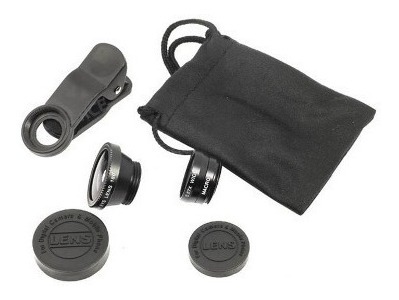 Lente 3 En 1 Macro +gran Angular +ojo De Pez Para Celulares 4