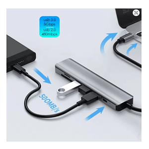 Hub Tipo C 7 en 1 Hdtv 4K USB 3.0 - 2.0 87w