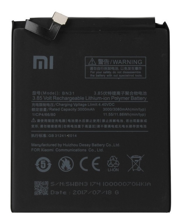 Bateria Xiaomi Mi A1 I Mi 5x I Mi 5a Note 5a Bn31 Instalada 1