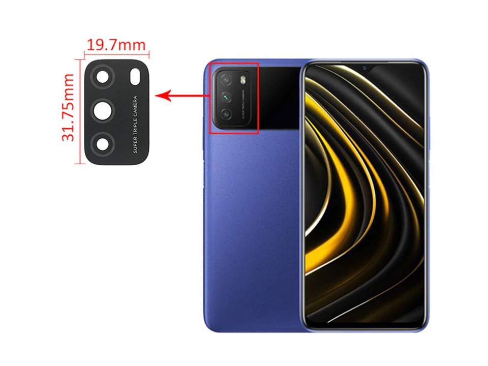 Mica Lente Cámara Trasera Xiaomi Poco M3 1
