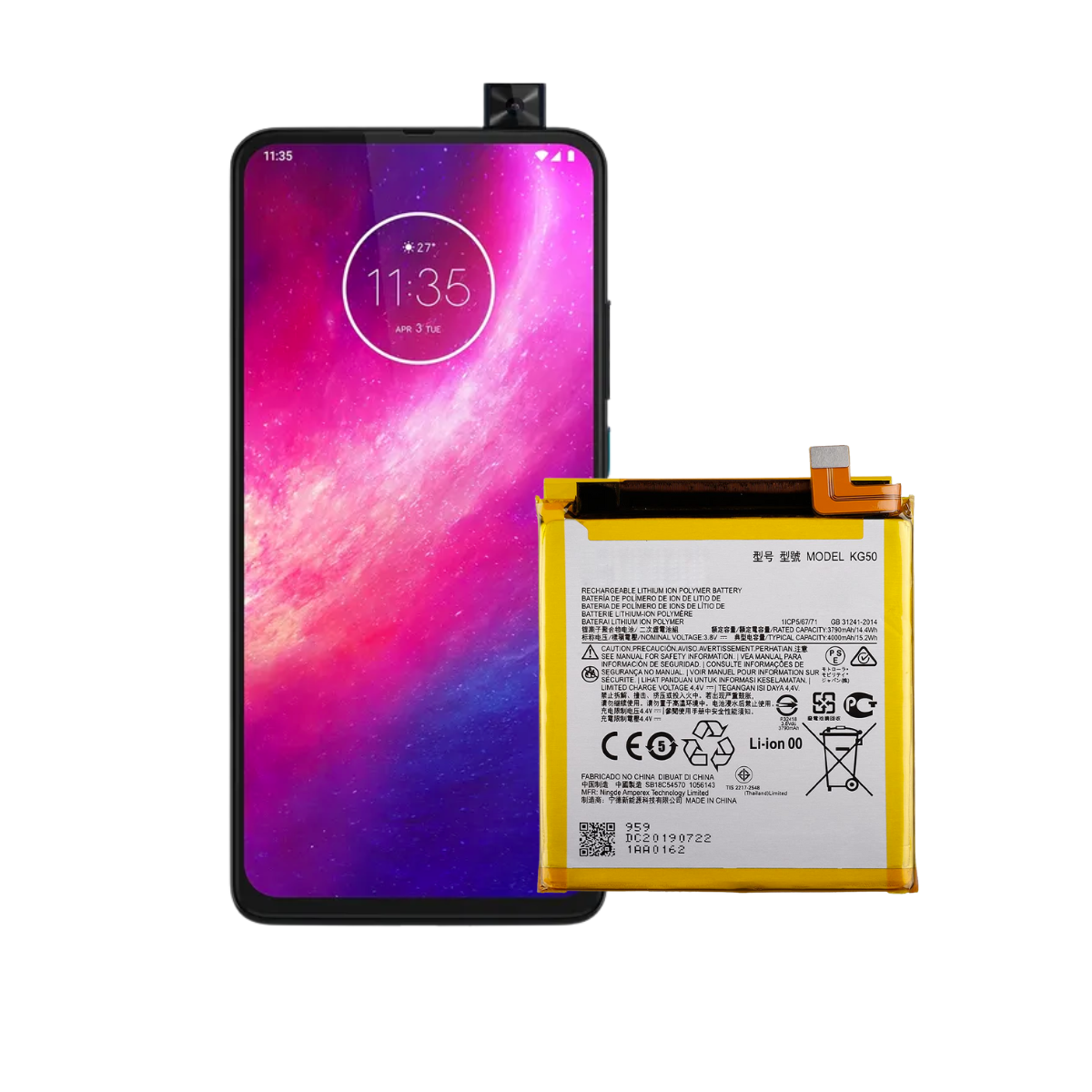 Bateria Para Motorola One Hyper KG50 4000 Mah 1