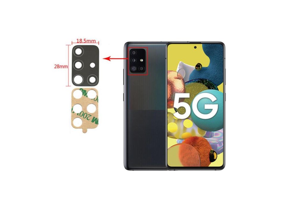 Mica Lente Cámara Trasera Samsung A51 Repuesto 1