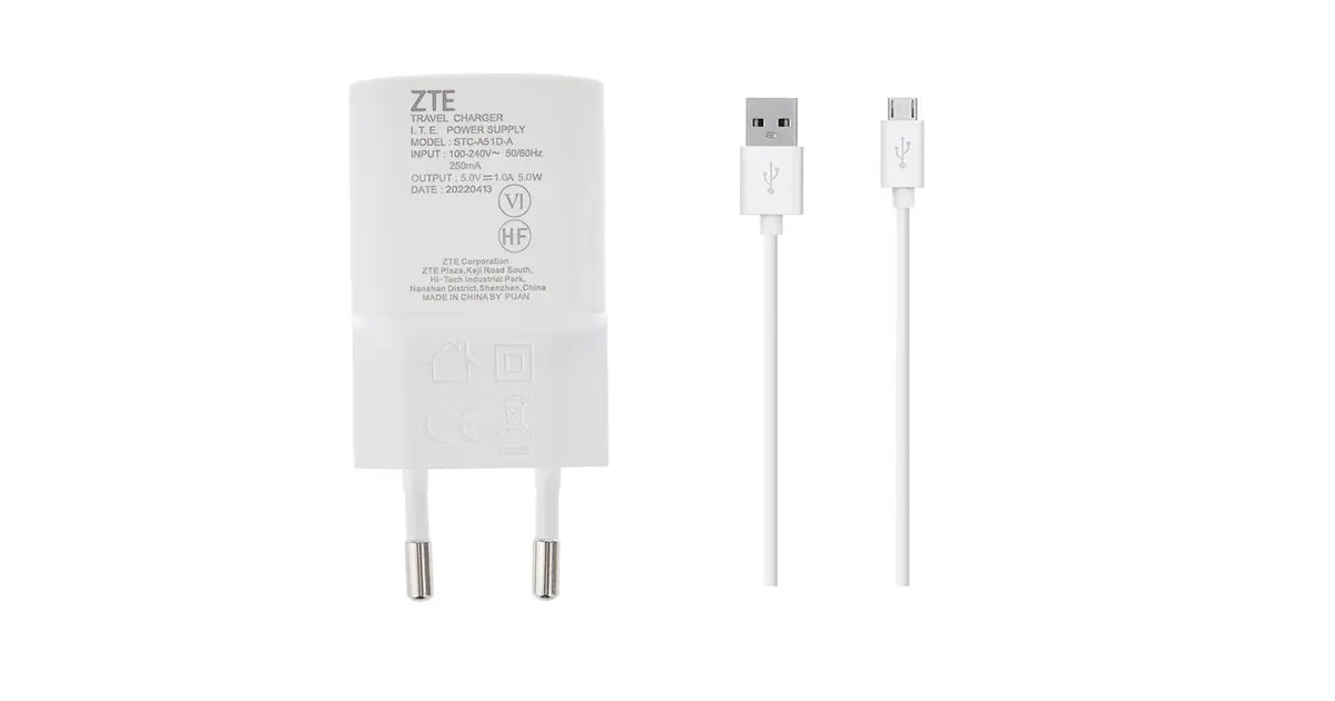 Cargador Original ZTE + Cable Micro USB Genuino 1.0A