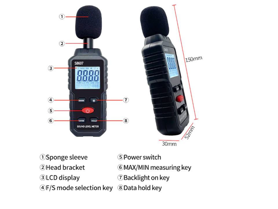 Sonómetro Medidor Nivel De Sonido Digital 30-130dba 1