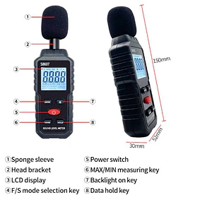 Sonómetro Medidor Nivel De Sonido Digital 30-130dba