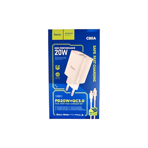 Cargador Carga Rápida 20w Hoco C80A Doble Puerto