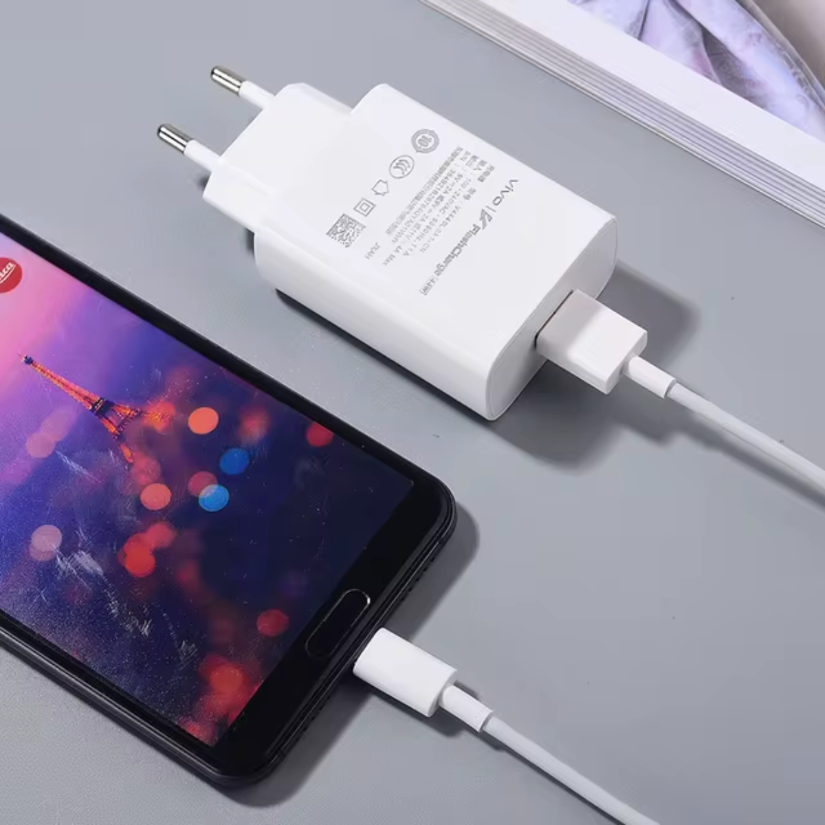 Cargador Original Vivo Flash Charge 44W + Cable C 8