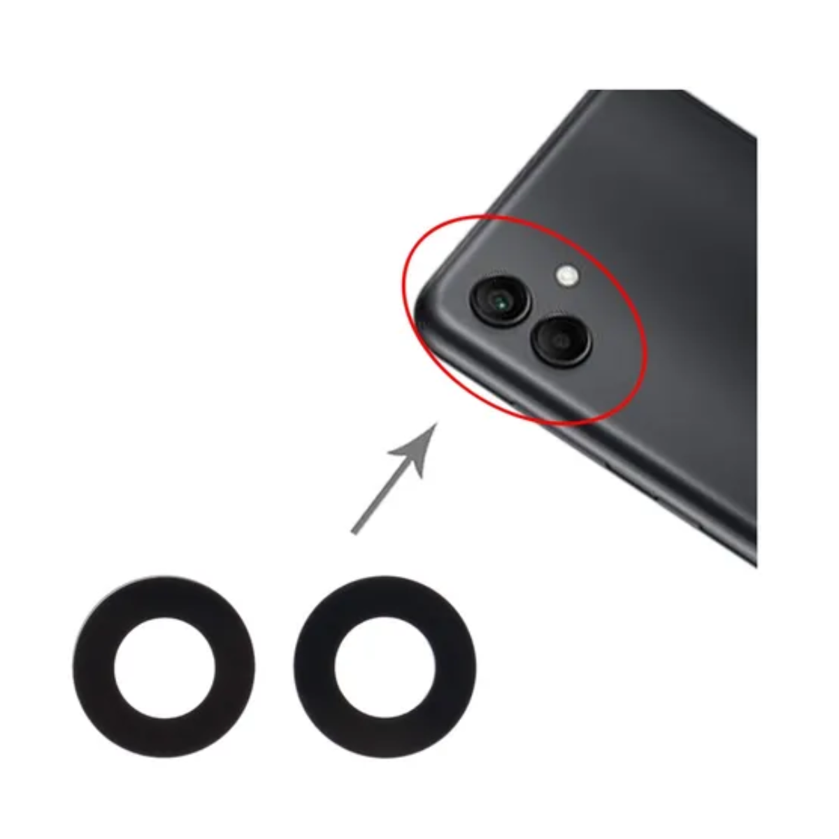 Lente Cámara Trasera Para Samsung Galaxy A04 Repuesto 2