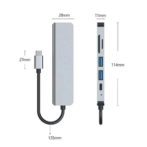 Adaptador Usb Hub Hdmi Tipo C 6 En 1