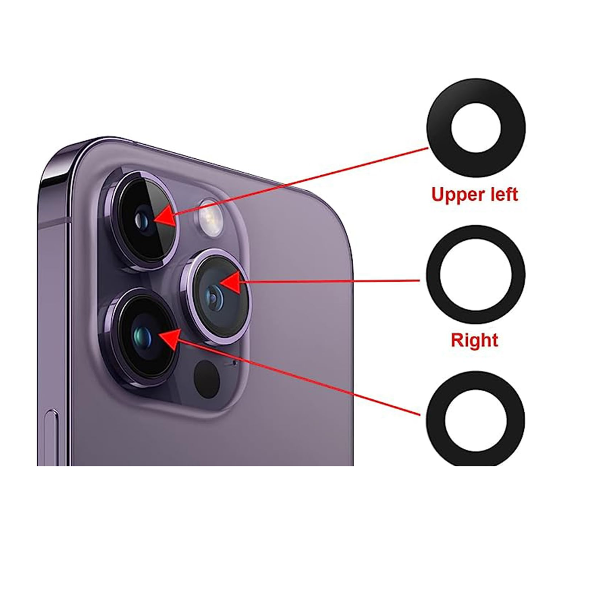 Lente Cámara Trasera Para iPhone 15 Pro Repuesto 3