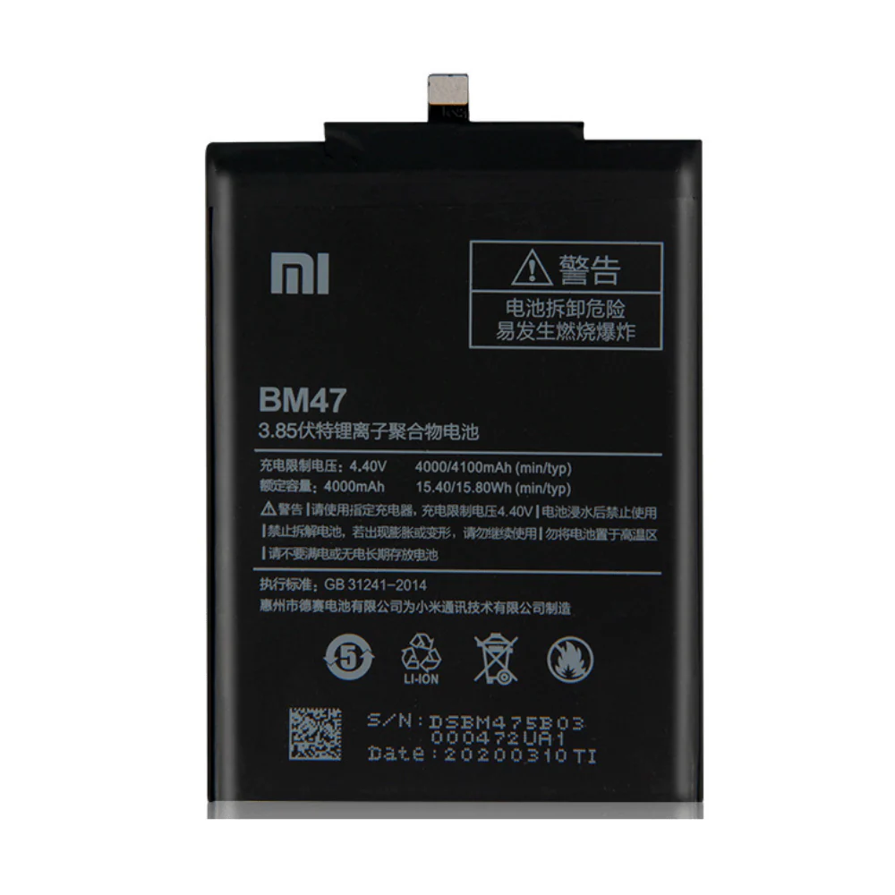 Batería Xiaomi Redmi 3 - 3s - 3x - 4x - 3 Pro Bm47  4000 Mah 3