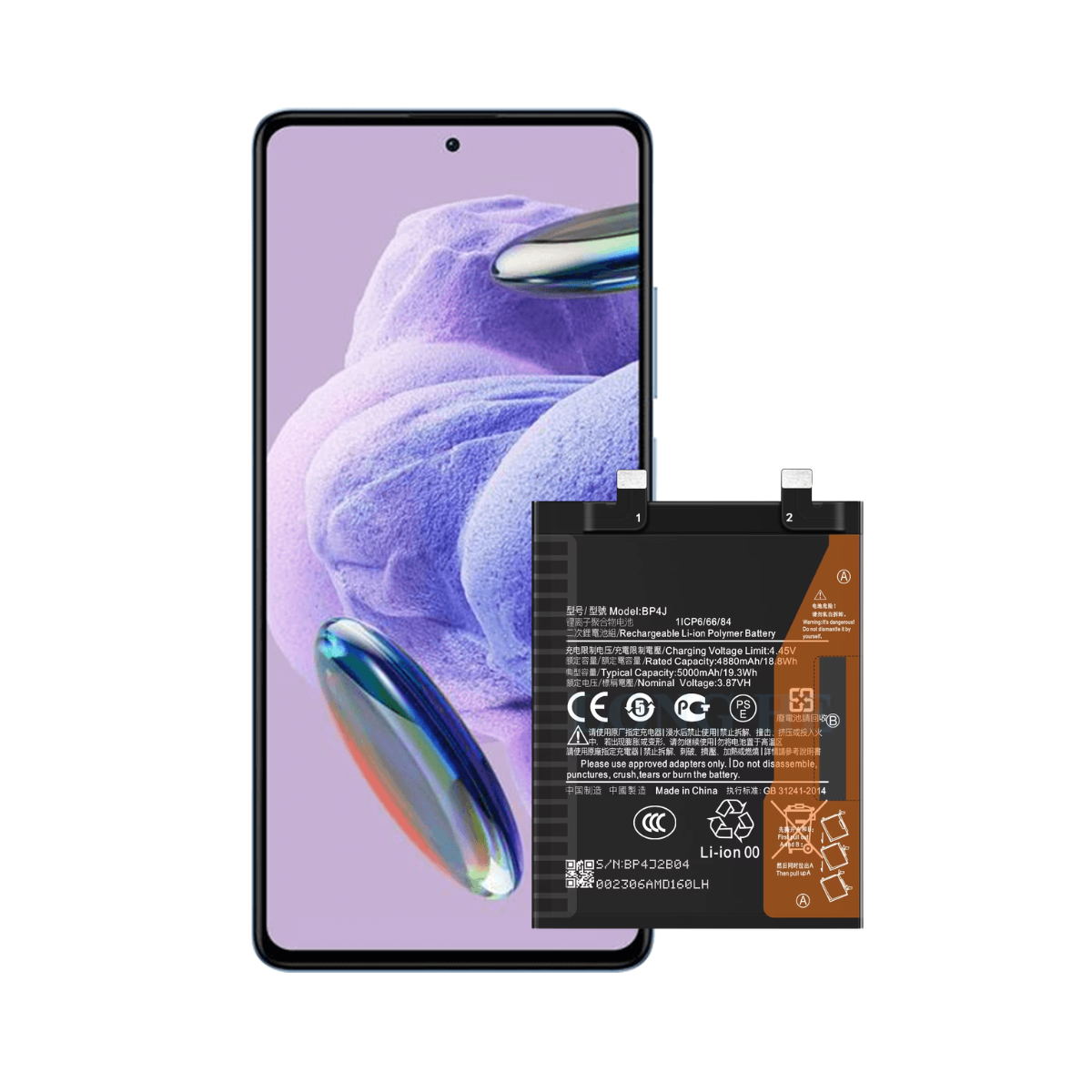 Bateria Xiaomi Redmi Note 12 Pro Plus 5000 Mah Modelo BP4J 1