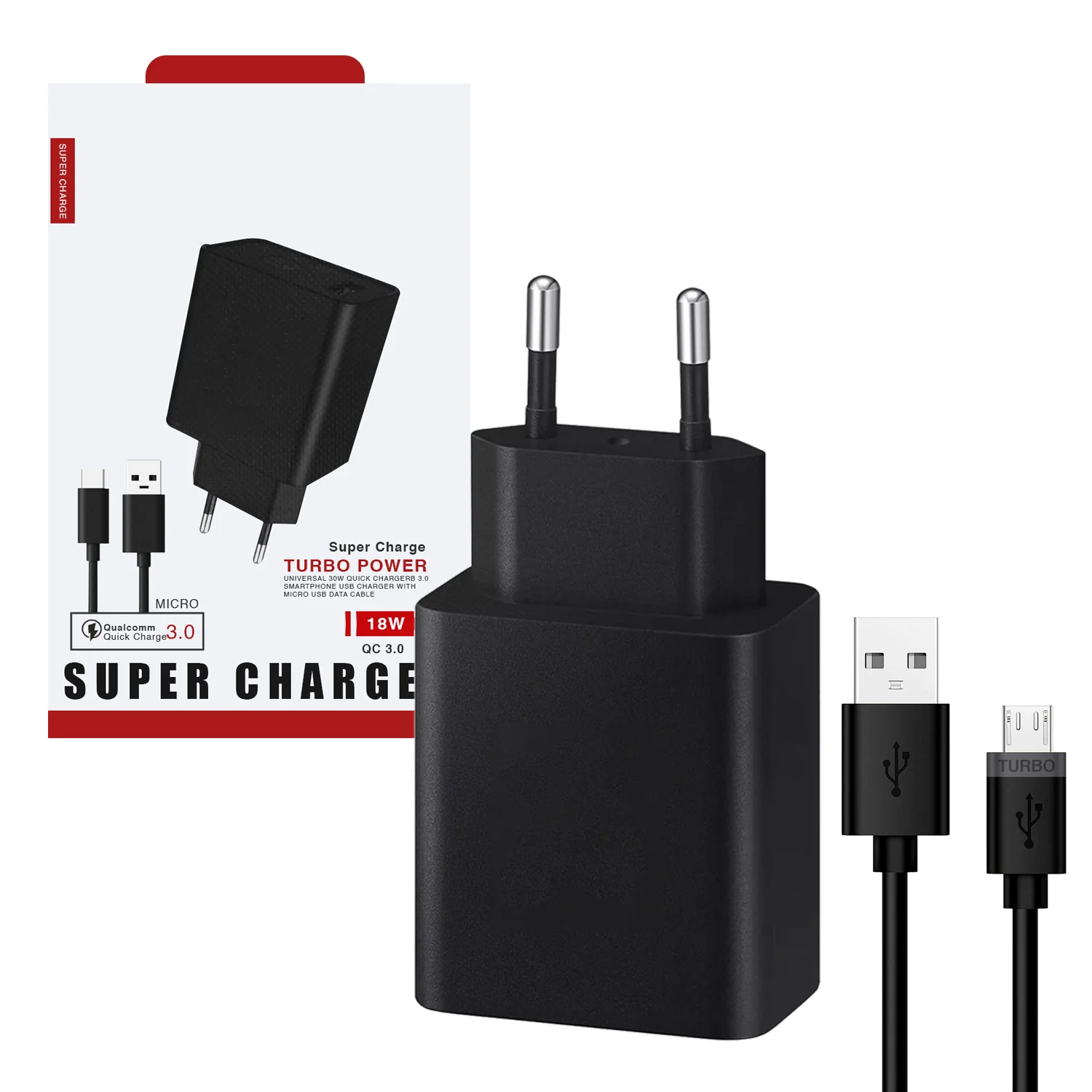 Cargador Turbo Power Para Motorola + Cable Micro Usb 2
