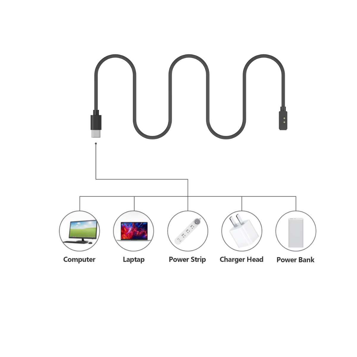 Cable Cargador Magnético Para Redmi Smart Band Pro USB-C 5