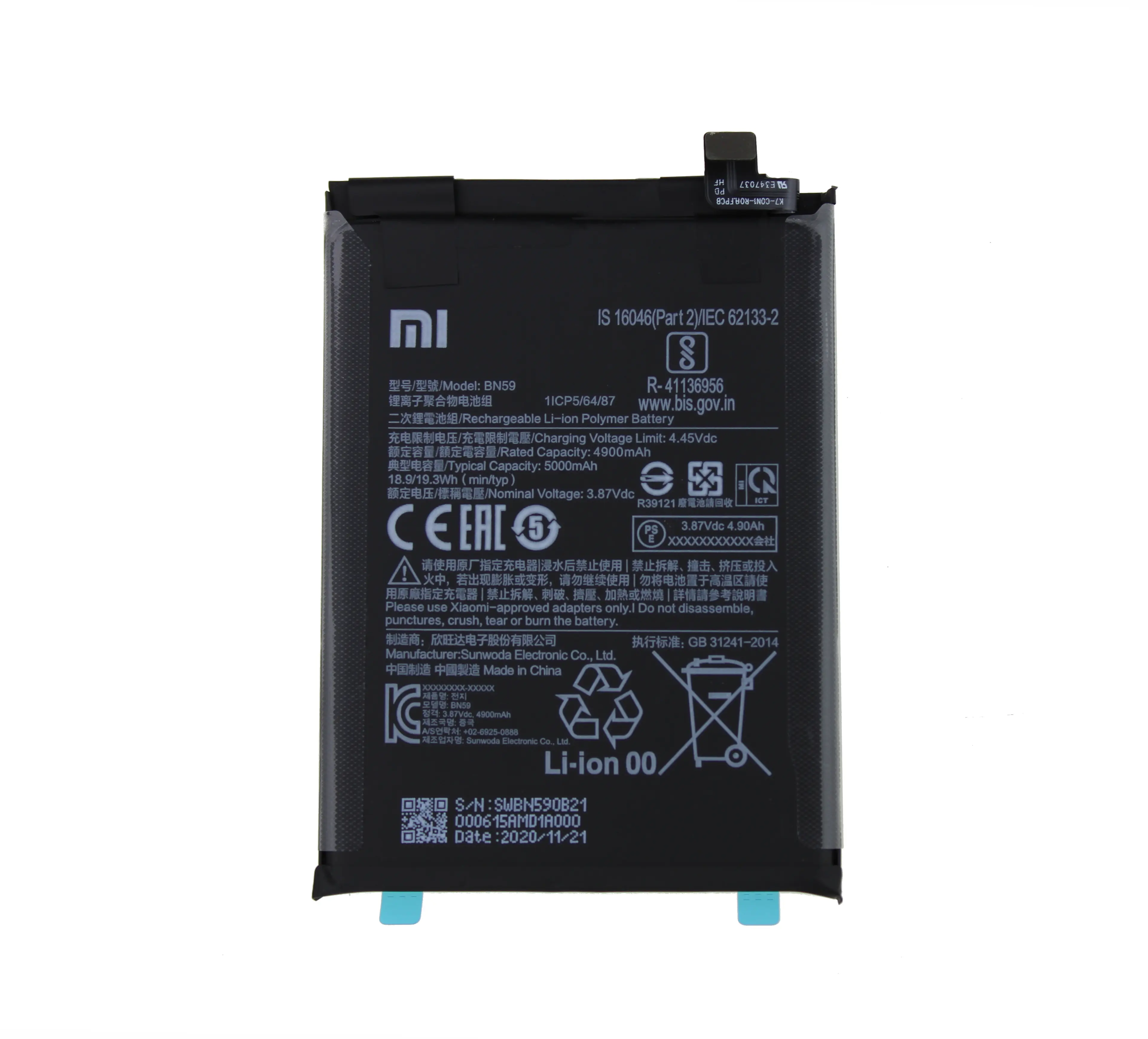 Bateria Original Xiaomi Redmi Note 10 Pro 4G BN59 4