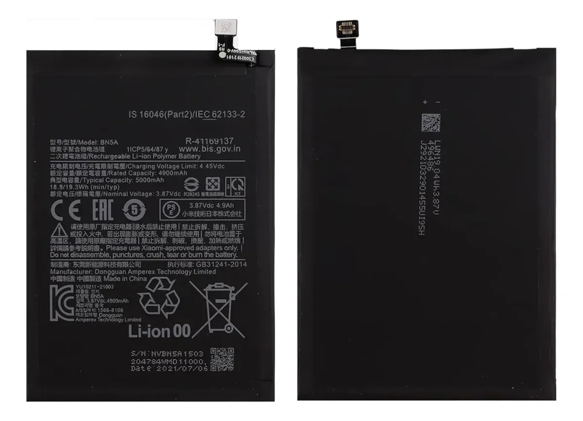 Bateria Xiaomi Redmi Note 10 5G BN5A 5000 Mah 5