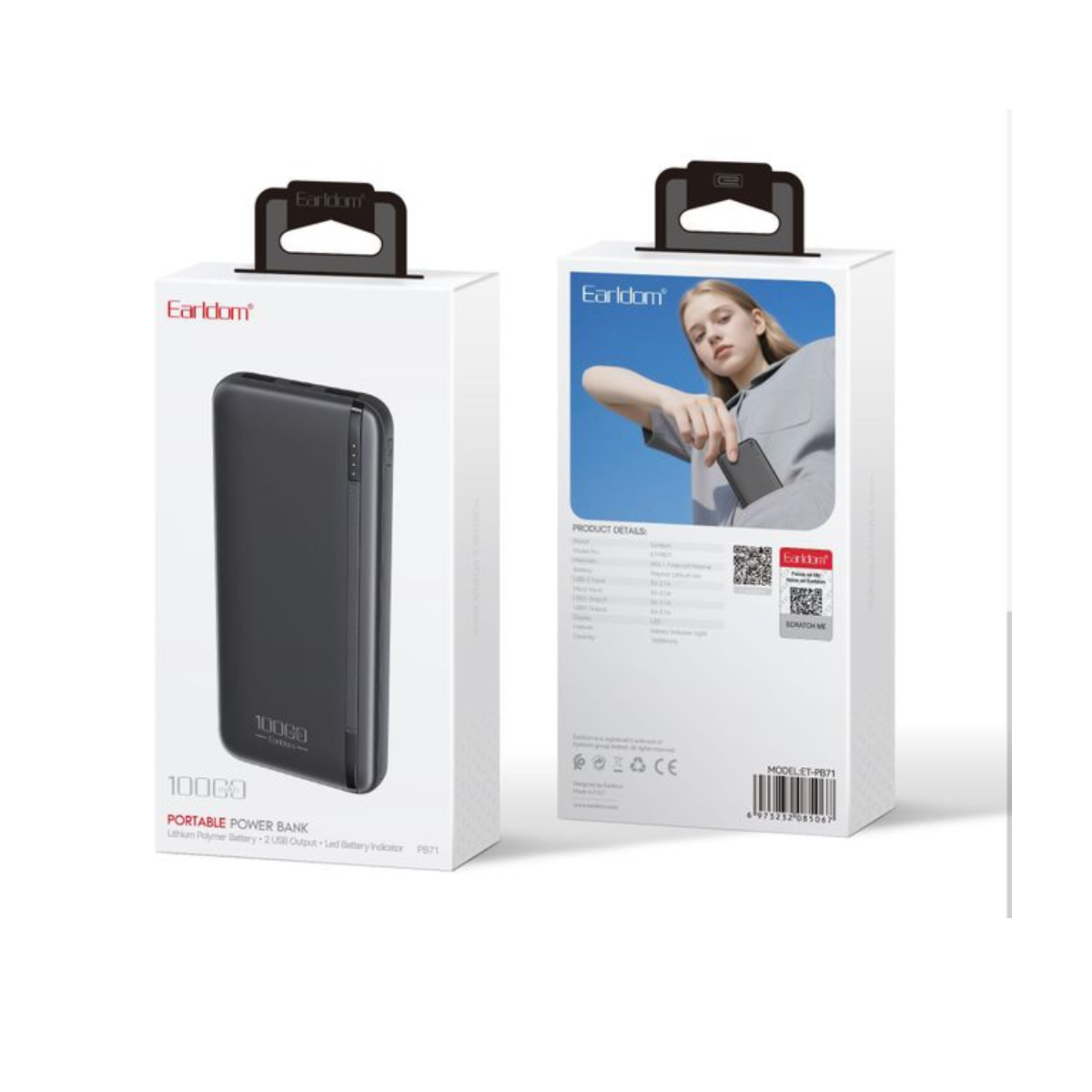 Power Bank Portátil 10000 mAh 2 Puertos USB Earldom 2
