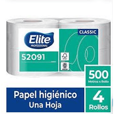 Papel higienico Elitte 500mts 4 und