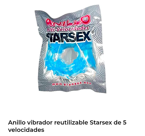 Anillo vibrador reutilizable starsex de 5 velocidades