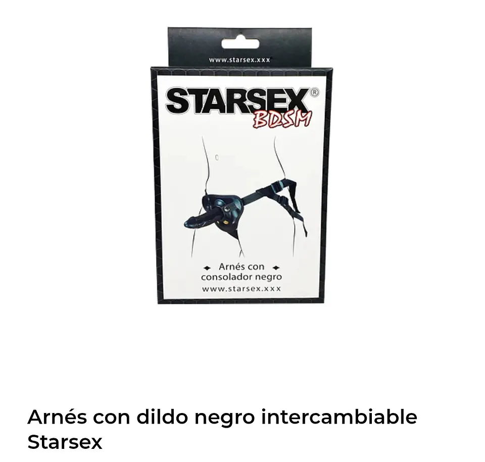 Arnés con dildo negro intercambiable starsex 1