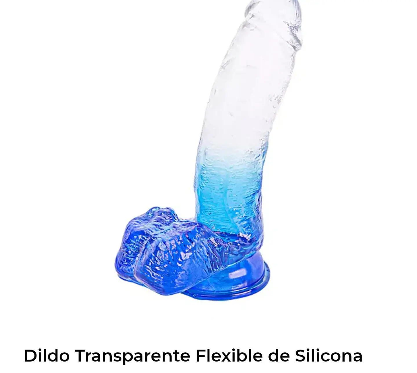 Dildo transparente flexible de silicona 1